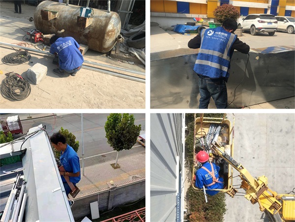 信陽市潢川縣圣光集團(tuán)夜景亮化施工現(xiàn)場