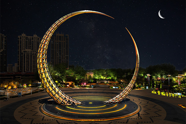 月亮廣場(chǎng)亮化效果圖