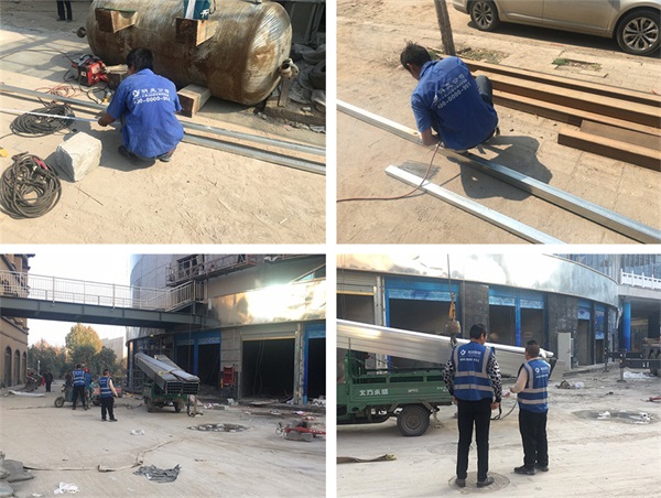 鄭煤機(jī)集團(tuán)1985芝麻街樓體亮化工程施工現(xiàn)場(chǎng)